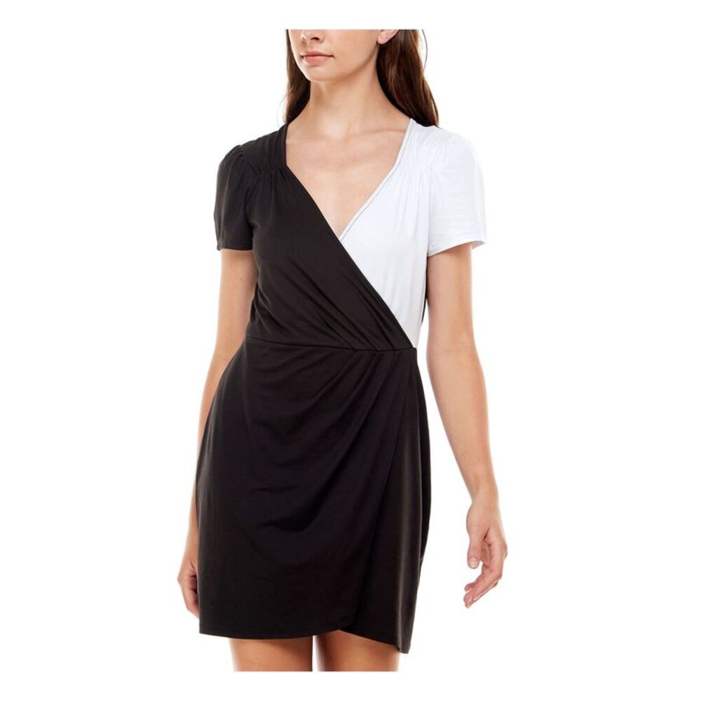 NWT ULTRA FLIRT Womens Mini Dress Black Short Sleeve Pullover Styling Juniors M
